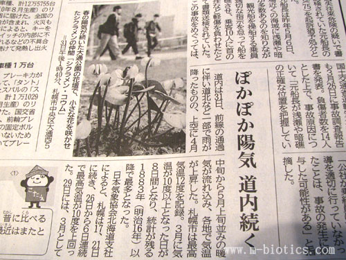 北海道新聞 道内 陽気