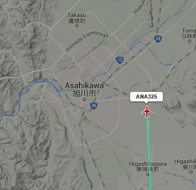 フライトレーダー24　旭川空港