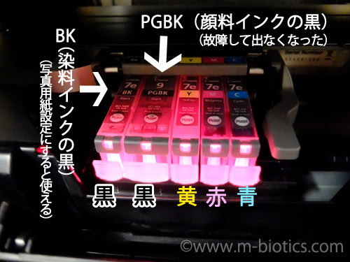 キヤノン　プリンター　MP610　黒が出ない　インクタンク　PGBK　bci 9bk