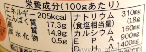 千葉産直　とろさば　水煮缶　栄養成分