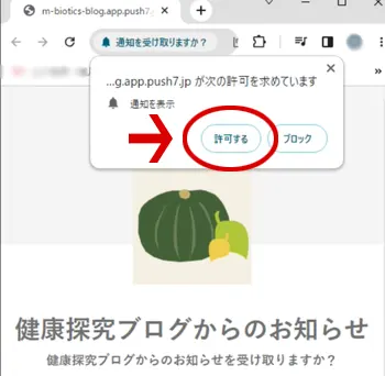 プッシュ7　通知　許可