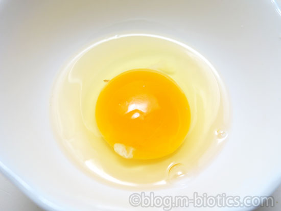 卵　有精卵　黄身の色が濃い