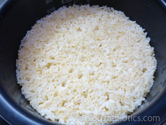 有機JAS玄米 たきたてと古米を混ぜて炊いてみたところ